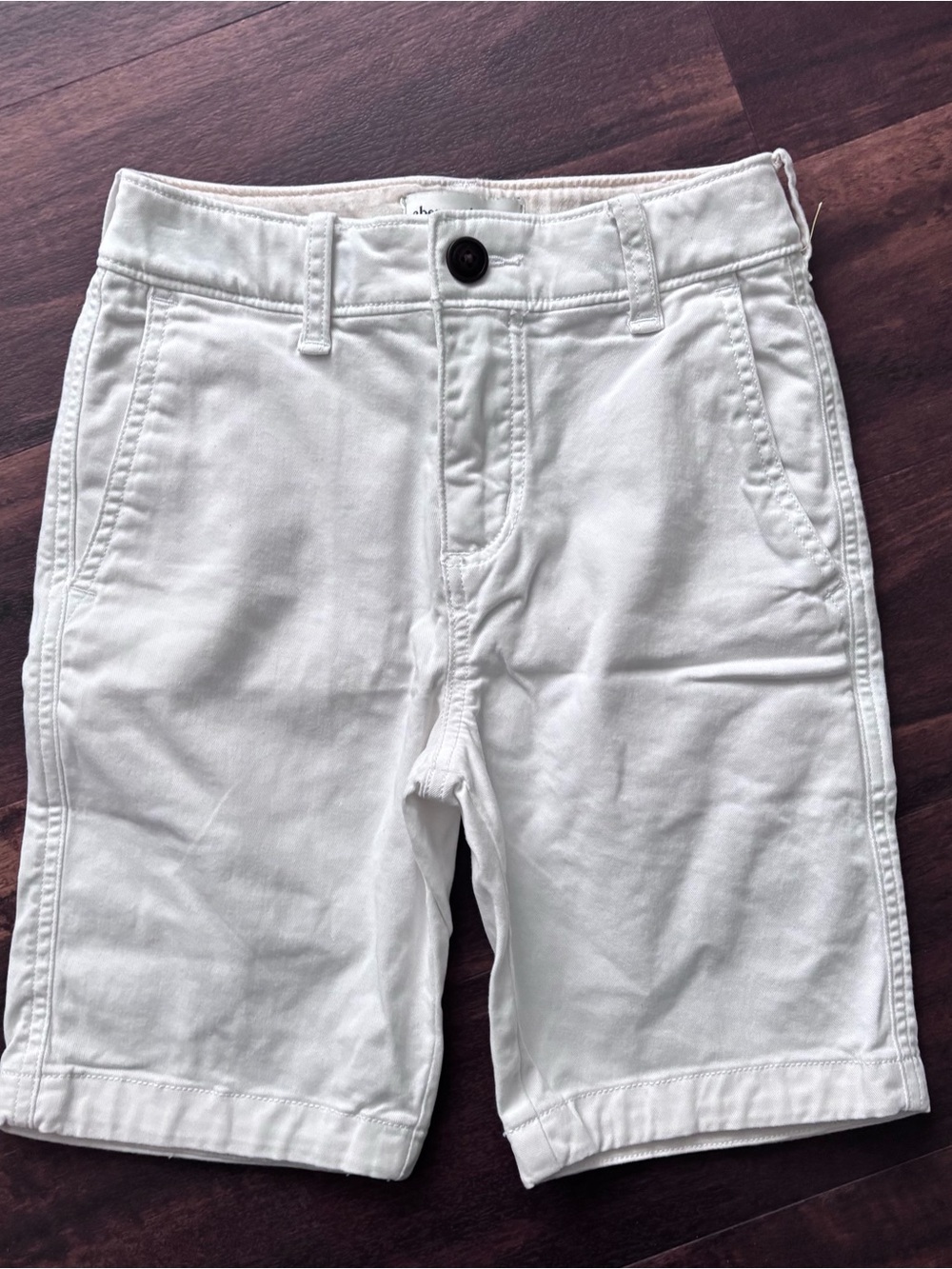 abercrombie kids white high waist shorts